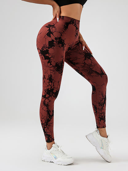 Tie Dye Slimming Yoga Leggings, Butt Lifting High Stretch Casual Fitness Yoga Pants, Women's Activewear