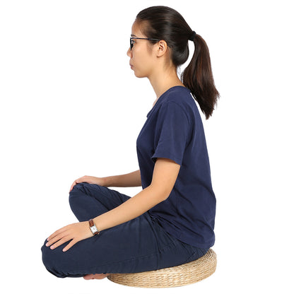 40cm Round Pouf Tatami Cushion Floor Cushions Straw Meditation Soft Yoga Mat